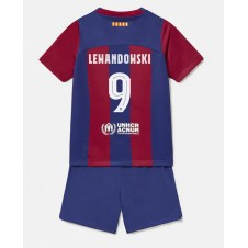 Barcelona Robert Lewandowski #9 Hemmaställ Barn 2023-24 Korta ärmar (+ Korta byxor)